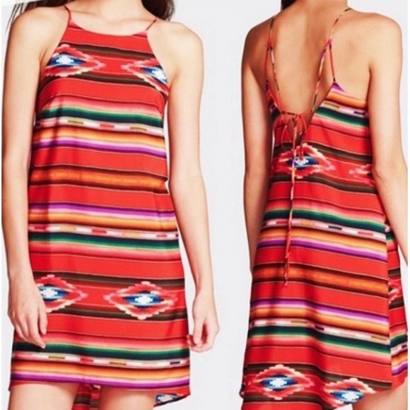 ASTR the Label Dress Serape Print Criss Cross Back Size M‎ - Picture 1 of 11